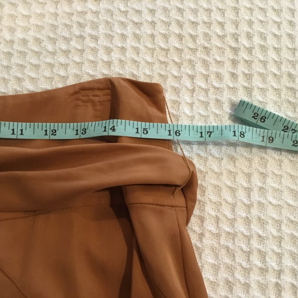 Cremieux Sierra Brown Tencel Midi Skirt Fabric Tie Size 8 - Picture 7 of 8